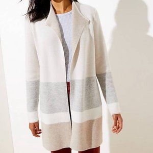 LOFT Plus Grey/Cream Reversible Sweater, Size XXL